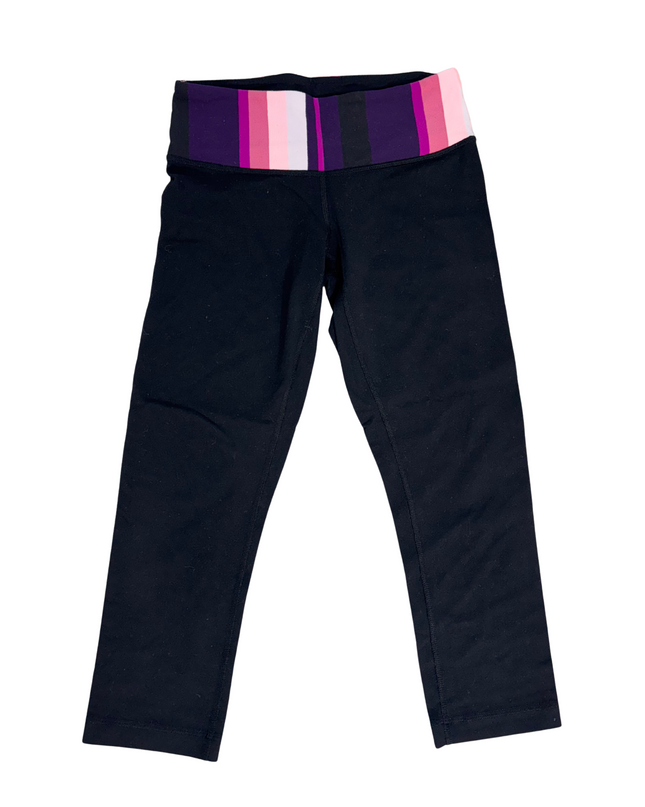 Lululemon Groove Yoga Pant Black with Multicolor Waistband - XS