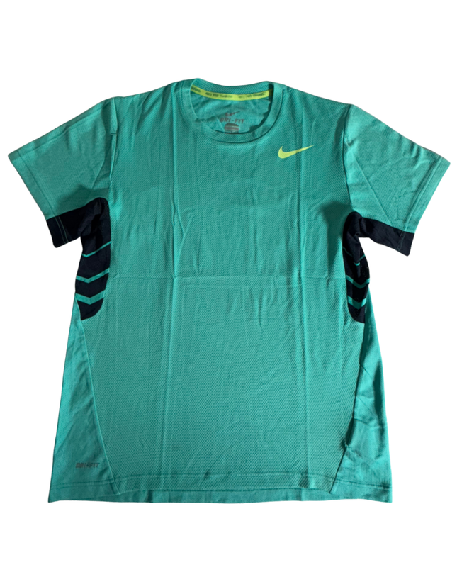Nike Pro Training Dri-Fit Teal Green Mesh Performance T-Shirt - M