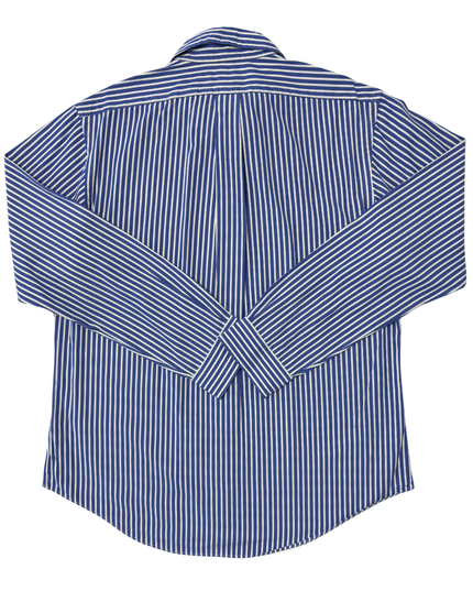 Ralph Lauren Custom Fit Blue & White Striped Oxford Shirt