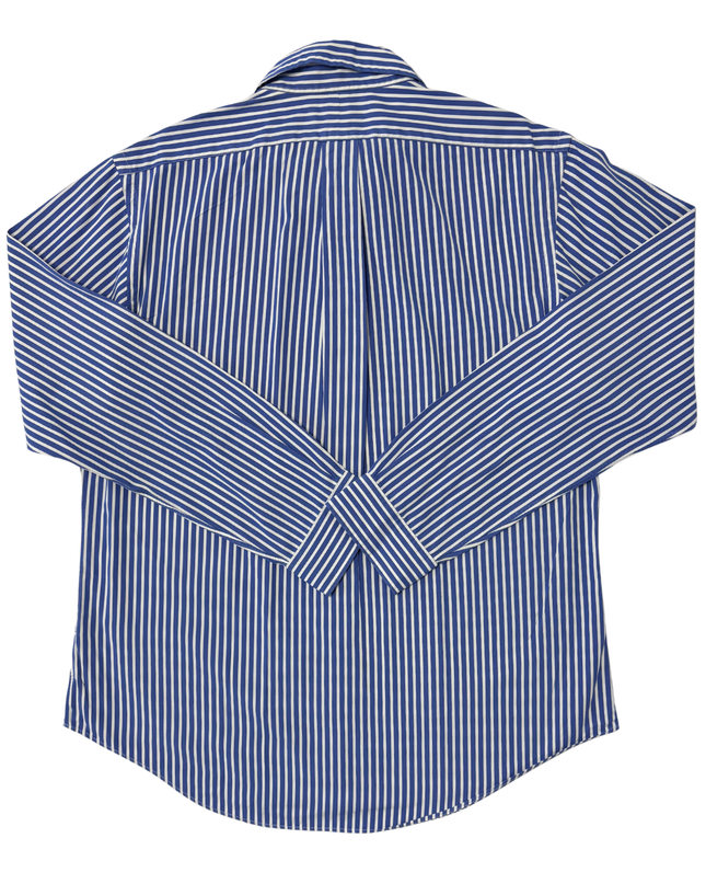 Ralph Lauren Custom Fit Blue & White Striped Oxford Shirt