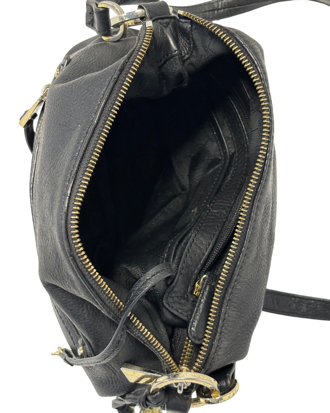 Michael Kors Black Pebbled Leather Small Crossbody Bag