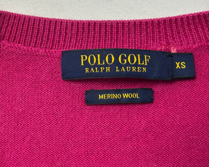 Ralph Lauren Golf Pink Merino Wool V-Neck Sweater