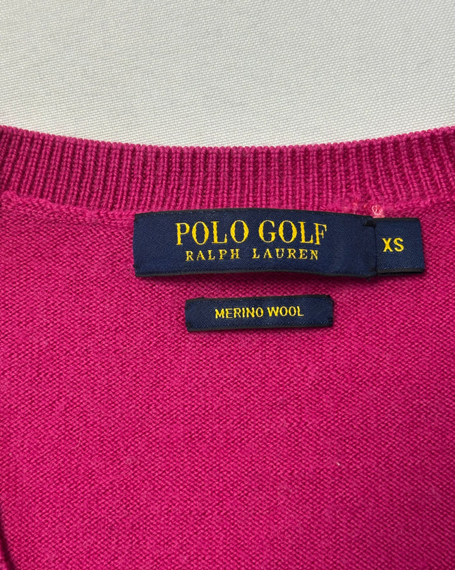 Ralph Lauren Golf Pink Merino Wool V-Neck Sweater
