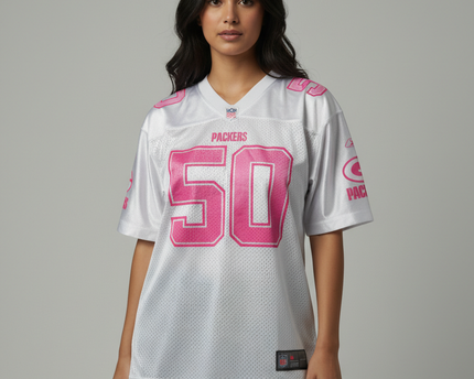 NFL White Green Bay Packers NFL Pink Graphic Jersey