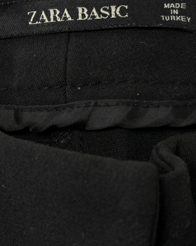 ZARA Black Slim Fit Pearl and Stud Embellished Ankle Trousers