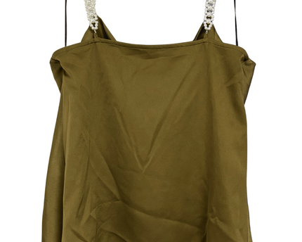 River Island Olive Green Embellished Strap Cowl Neck Cami Top