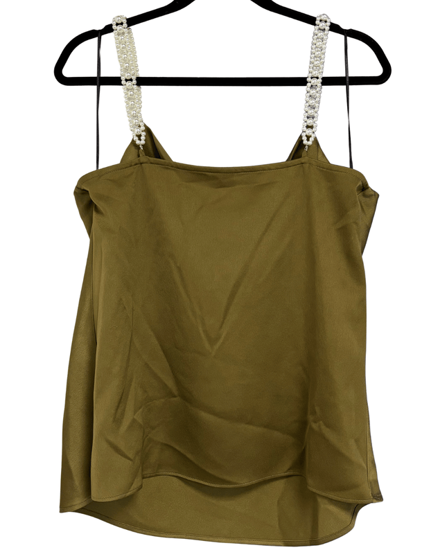 River Island Olive Green Embellished Strap Cowl Neck Cami Top