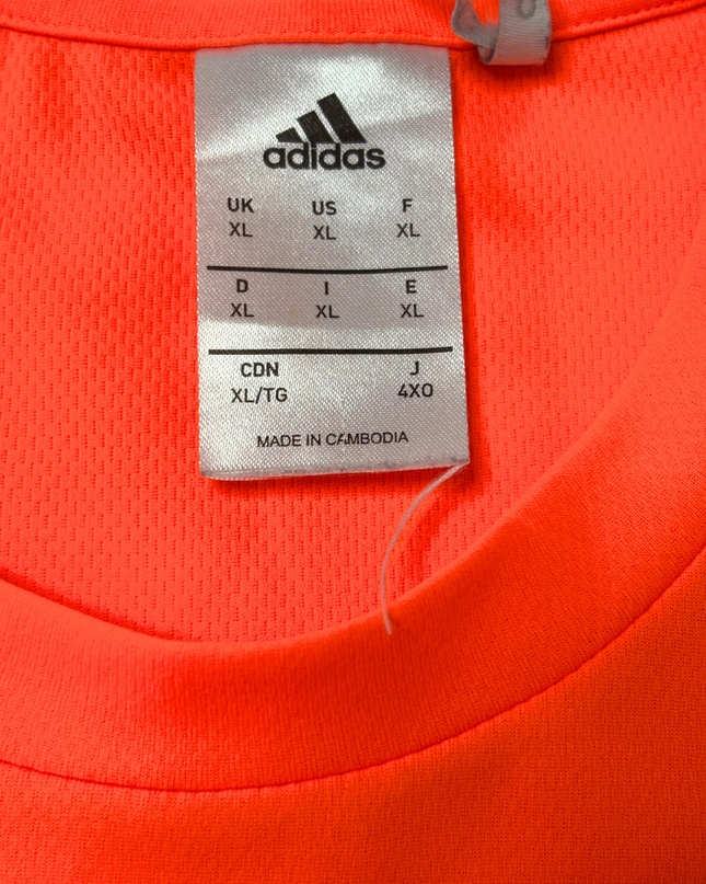 Adidas Climalite Neon Orange & Black 3-Stripes Training T-Shirt