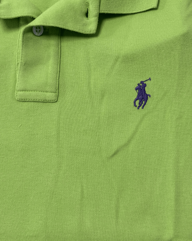 Ralph Lauren Short Slim Fit Lime Green Pique Polo Shirt