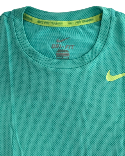 Nike Pro Training Dri-Fit Teal Green Mesh Performance T-Shirt - M