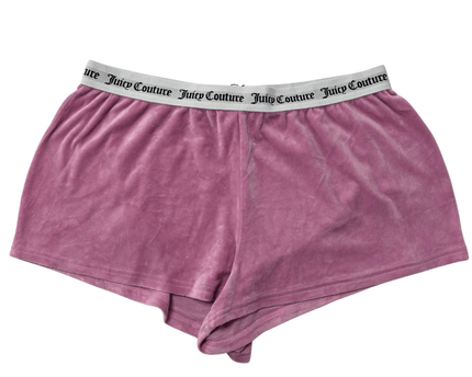 Juicy Couture Pink Velour with Rhinestone Logo Shorts