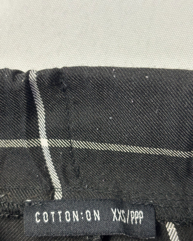 Cotton On Black/White Checkered Tapered Pants