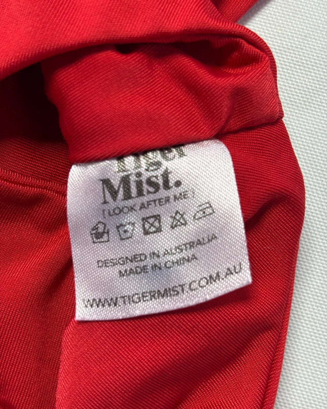 Tiger Mist Vibrant Red Square Neck Bodysuit