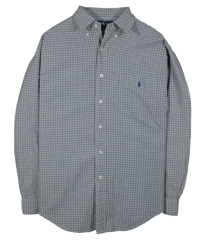 Ralph Lauren Vintage Check Plaid Blake Long Sleeve Cotton Shirt