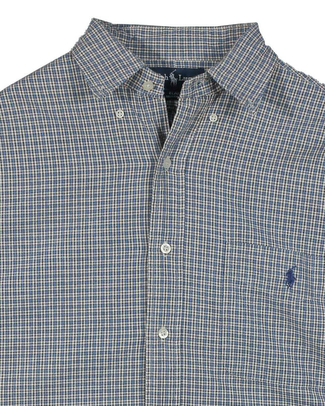 Ralph Lauren Vintage Check Plaid Blake Long Sleeve Cotton Shirt