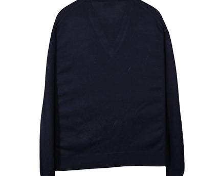Lacoste Cotton V-Neck Pullover Blue Sweater