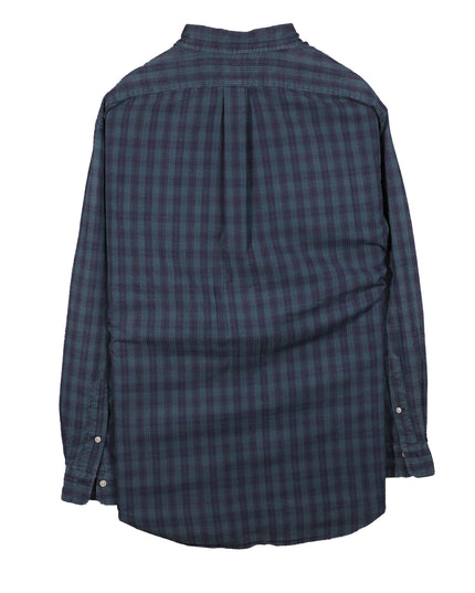 Ralph Lauren Mens Long Sleeve Plaid Button Up Green-Blue Shirt