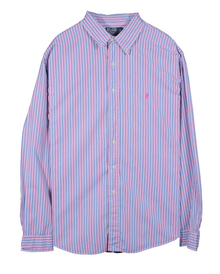 Ralph Lauren Cotton Striped Long Sleeve Purple Shirt