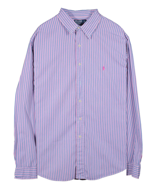 Ralph Lauren Cotton Striped Long Sleeve Purple Shirt