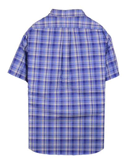 Ralph Lauren Pony Plaid Check Classic Fit Dress Blue Shirt