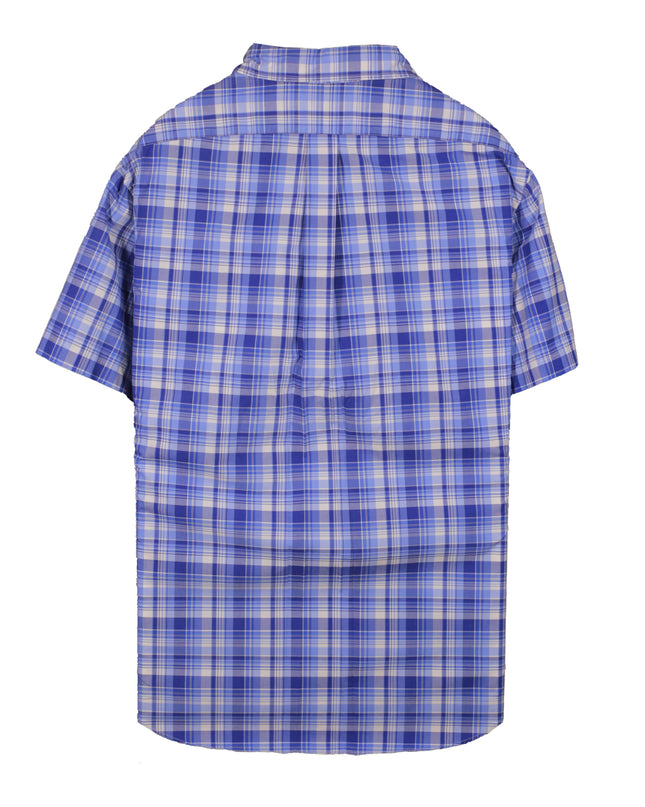 Ralph Lauren Pony Plaid Check Classic Fit Dress Blue Shirt