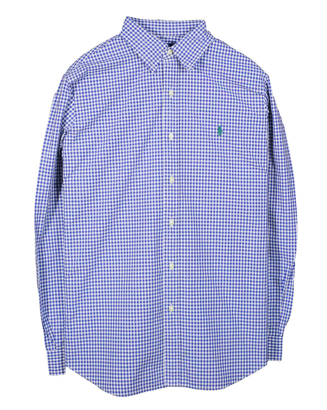 Ralph Lauren Checked Button Up Blue Shirt