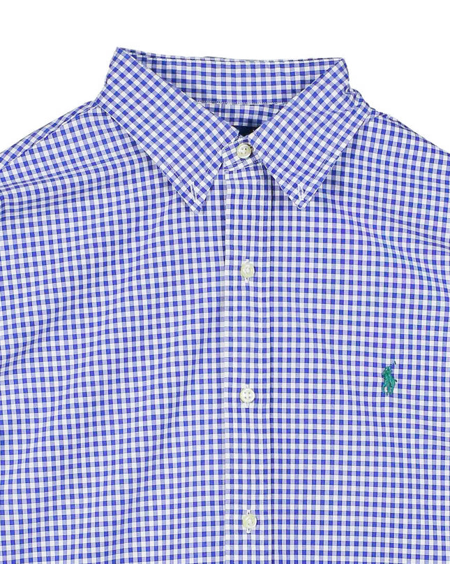Ralph Lauren Checked Button Up Blue Shirt