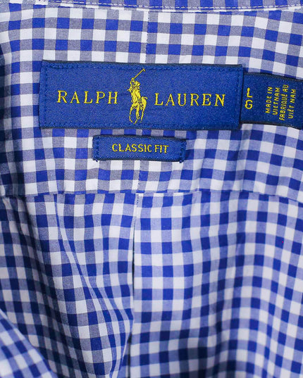 Ralph Lauren Checked Button Up Blue Shirt