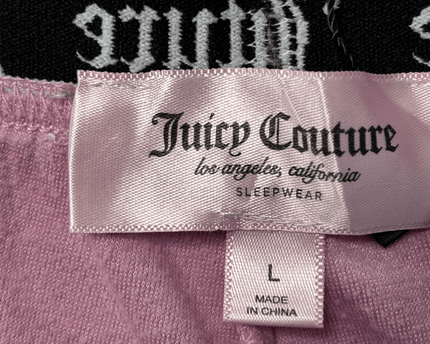 Juicy Couture Pink Velour with Rhinestone Logo Shorts
