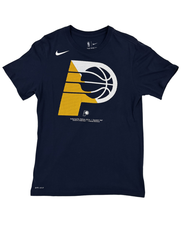Nike NBA Indiana Pacers Dri-Fit Navy Blue Logo T-Shirt - S