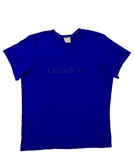Calvin Klein Bold Logo Royal Blue Cotton T-Shirt- L