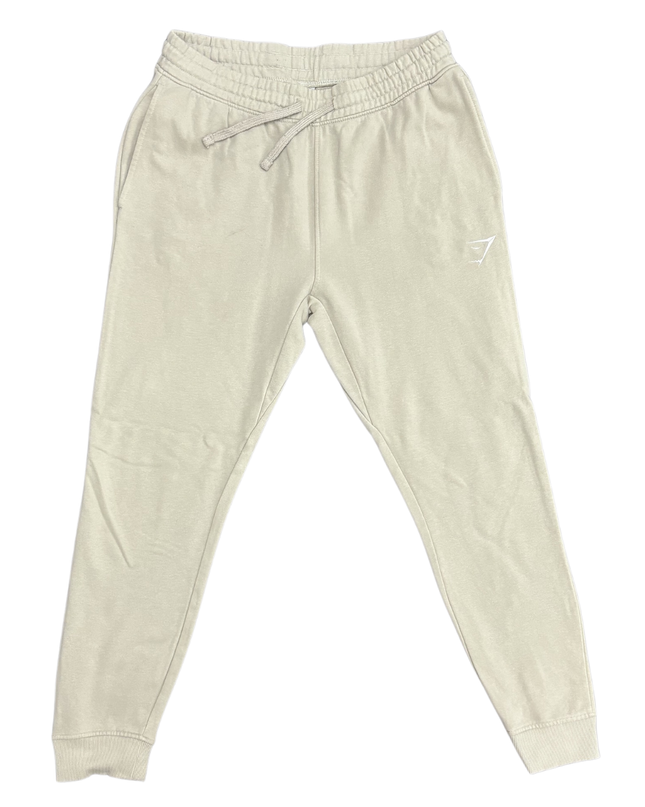 Gymshark Essential Slim-Fit Beige Joggers - S | Waist: 30"