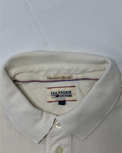 Hilfiger Denim 85 NYC White Embroidered Polo Shirt - S