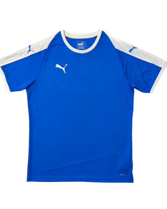 Puma dryCELL Royal Blue White Raglan Football Training Jersey
