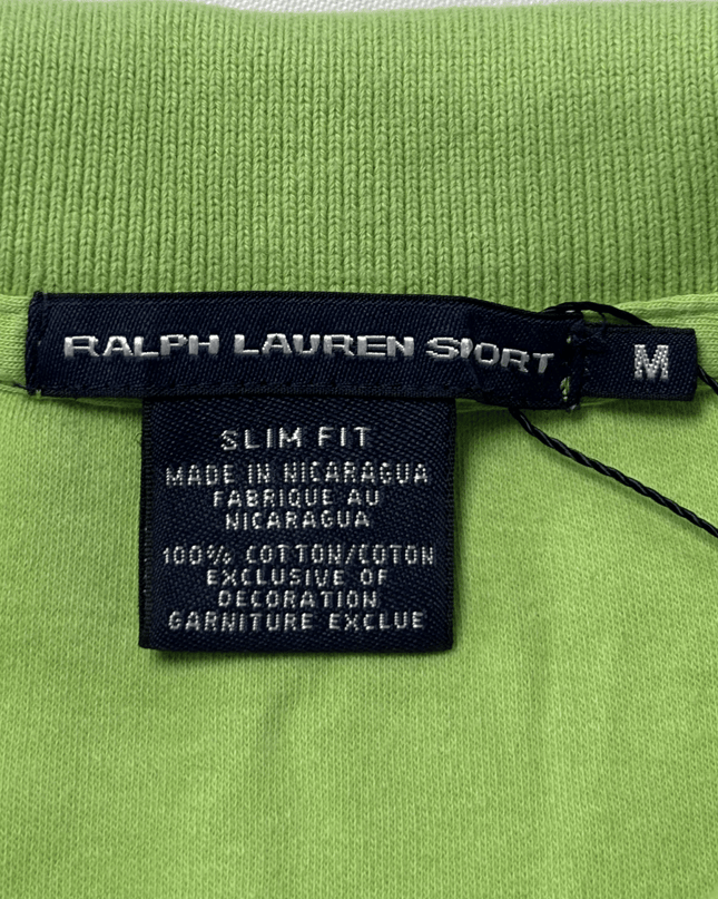 Ralph Lauren Short Slim Fit Lime Green Pique Polo Shirt