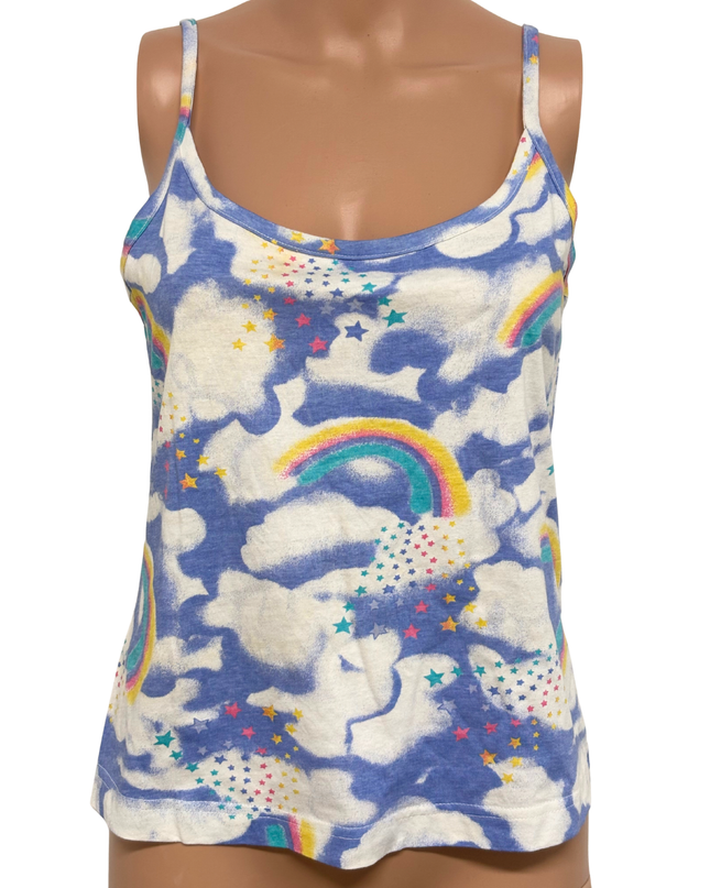 Knit Rainbow Cloud & Star Multicolor Cotton Camisole Top