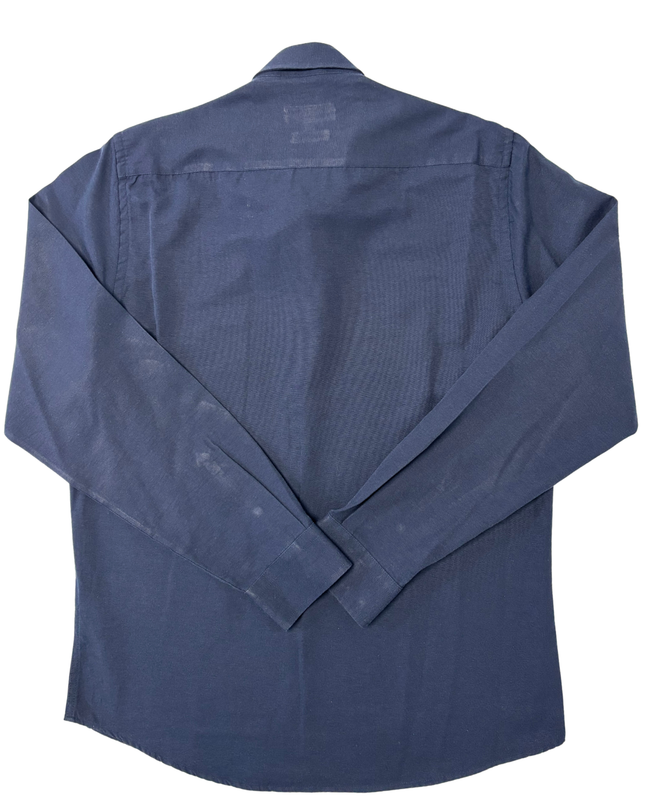 U.S.P.A Navy Blue Slim Fit Long Sleeve Button-Down Shirt