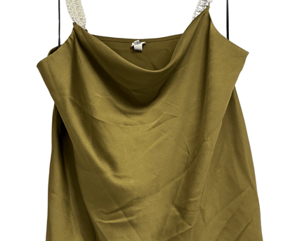 River Island Olive Green Embellished Strap Cowl Neck Cami Top