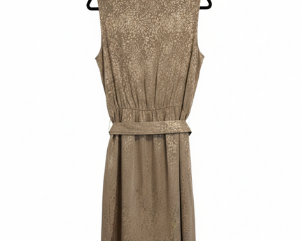 Mohito Gold Sleeveless Metallic Animal Print Wrap Dress