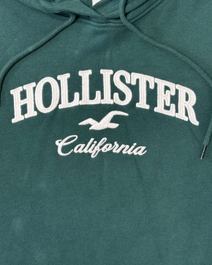 Hollister California Forest Green Embroidered Logo Hoodie