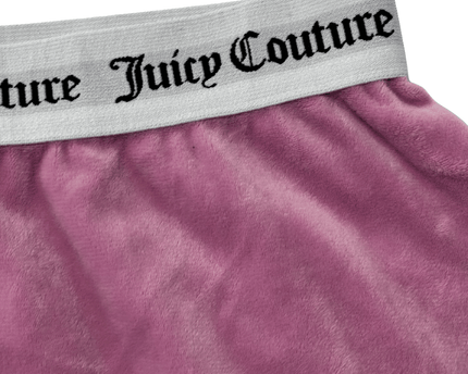 Juicy Couture Pink Velour with Rhinestone Logo Shorts