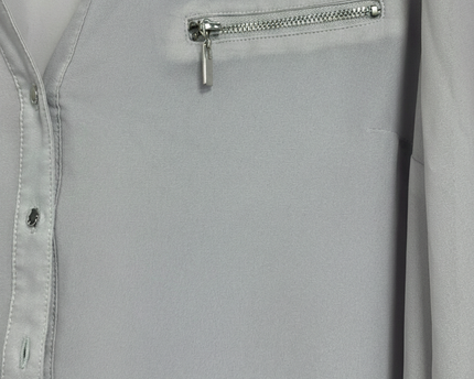 MOHITO Grey V-Neck with Zip Detail Blouse