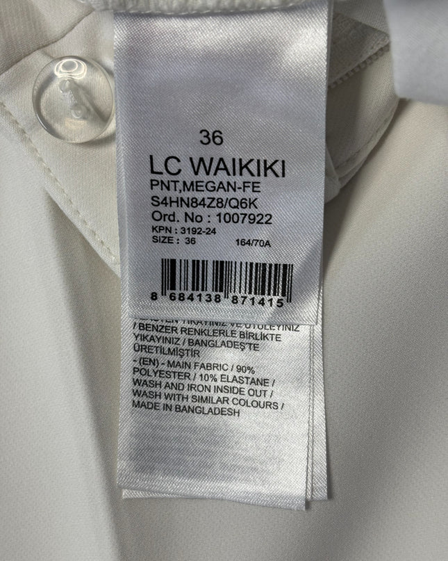 LC Waikiki Classic White Tapered Dress Trousers