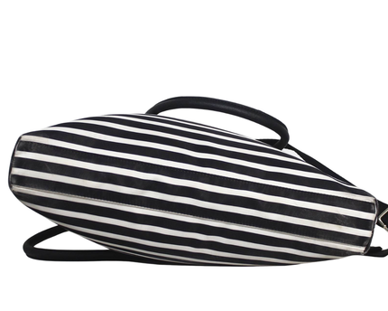 Kate Spade Black and White Striped Satchel Bag
