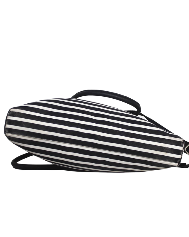 Kate Spade Black and White Striped Satchel Bag