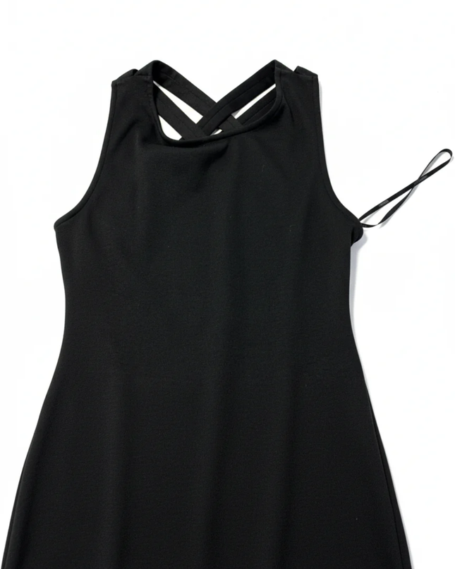 Forever 21 Black Criss-Cross Open Back Bodycon Mini Dress