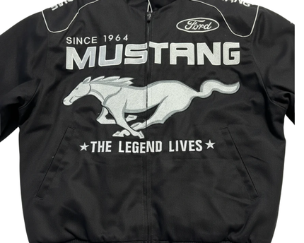 Reworked Black Ford Mustang NASCAR Racing Jacket