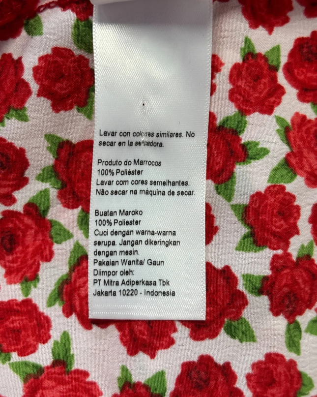 Topshop Red Floral Ruffle Mini Dress with Tie Front