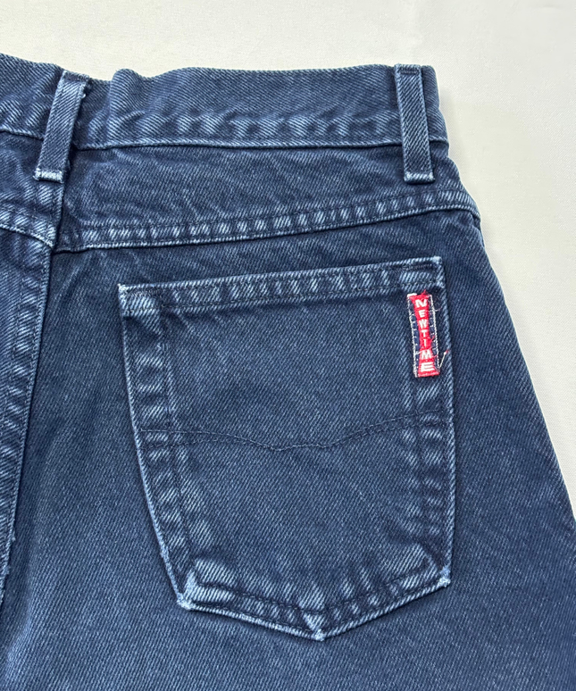 New Time Dark Blue High-Waisted Straight Leg Denim Jeans