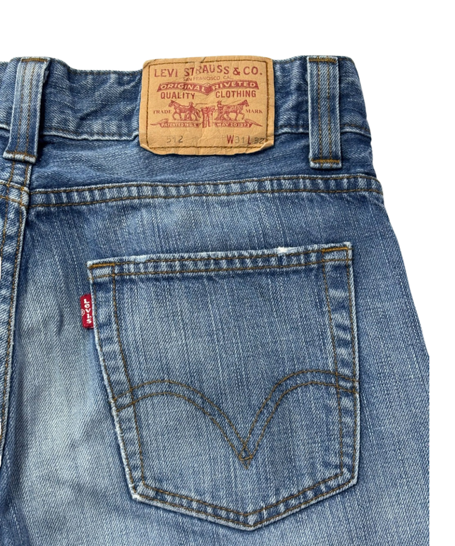 Levi's 512 Blue Slim Tapered Button Fly Jeans
